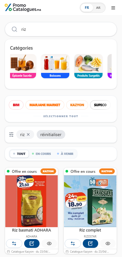 Promocatalogues.ma Interface